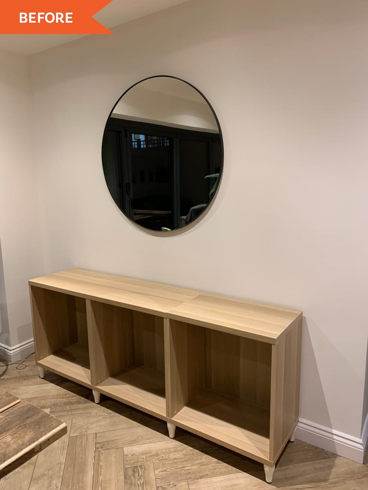 Luxe IKEA BESTÅ Redo with Fluted Glass Before and After Photos